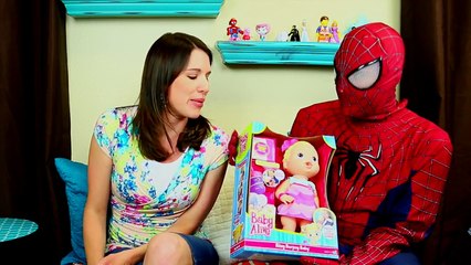BABY ALIVE Vomit & Barf Doll Review of Bitsy Burpsy Baby & Pee Diaper with Spiderman & Dis