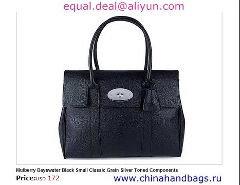 Mulberry Bayswater Black Small Classic Grain Leather Replica for Sale