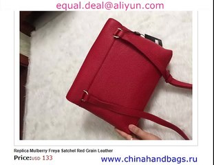 Mulberry Freya Satchel Red real Leather Replica for Sale