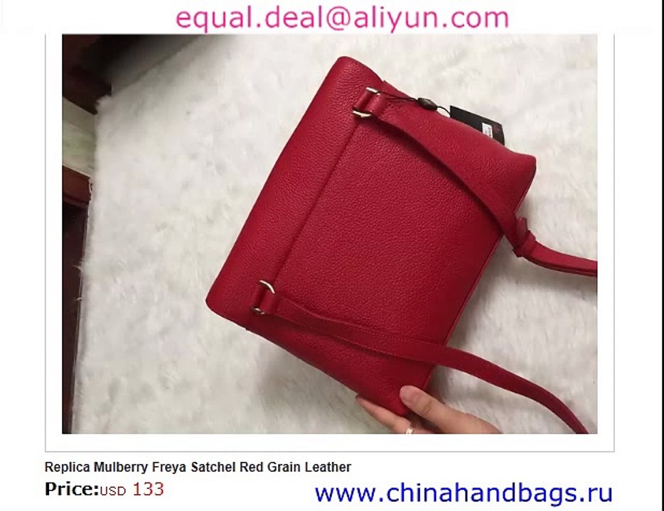 Mulberry Freya Satchel Red real Leather Replica for Sale