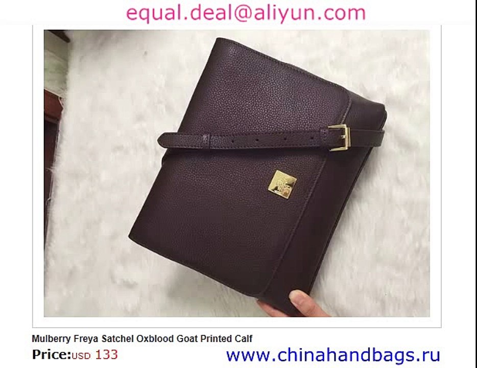 Mulberry Freya Satchel Oxblood  Real Leather Replica for Sale