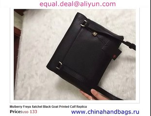 Mulberry Freya Satchel Black Real Leather Replica for Sale