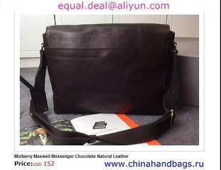 Mulberry Maxwell Messenger Chocolate Real Leather Replica for Sale