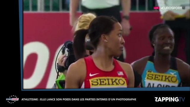 Athlétisme : Une athlète lance son poids dans les parties intimes d'un photographe (vidéo)