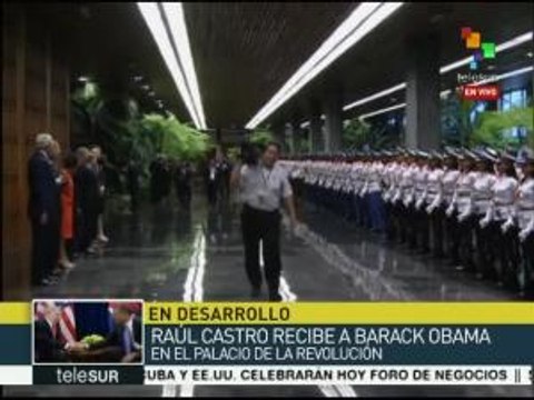 Inicia protocolo de recibimiento de Raúl Castro a Obama