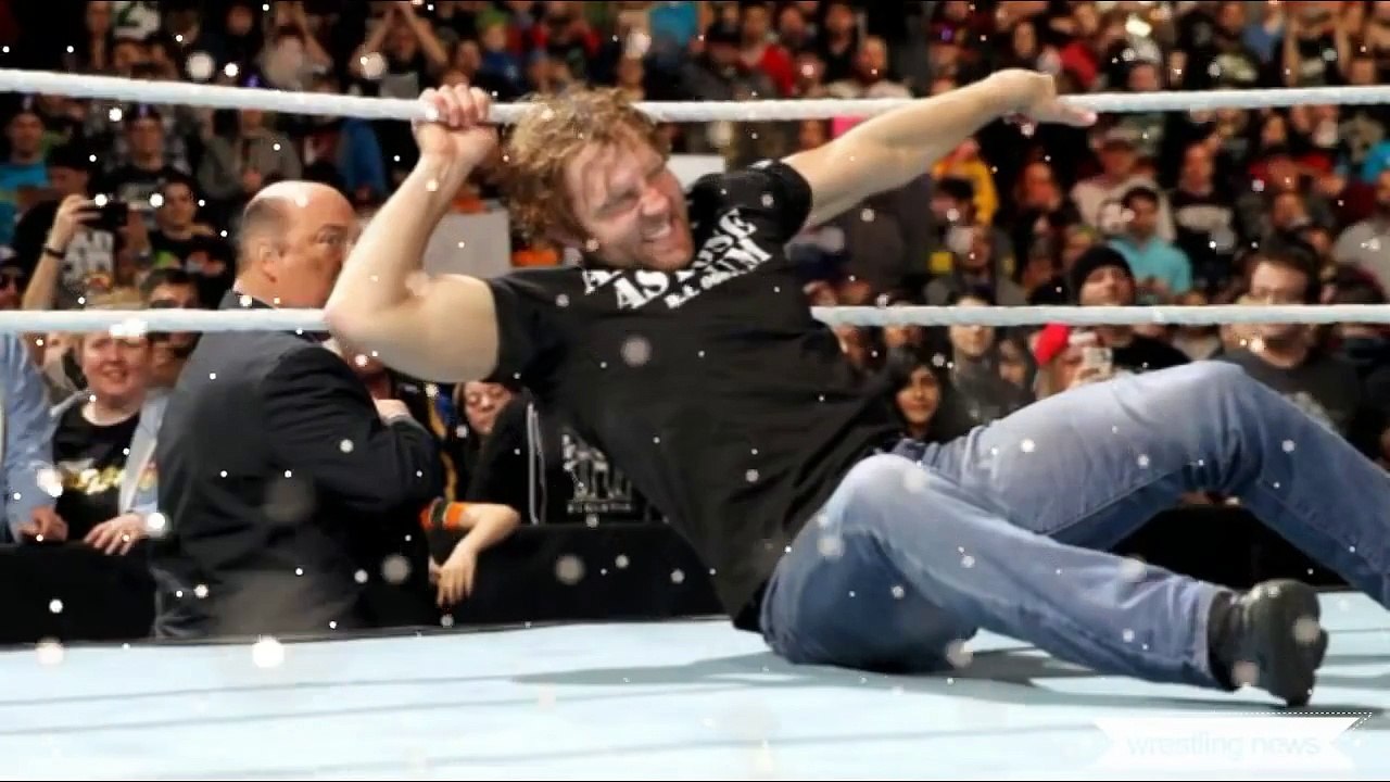 Dean Ambrose LOW BLOW to Brock Lesnar
