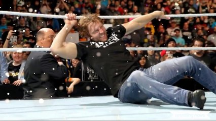Dean Ambrose LOW BLOW to Brock Lesnar