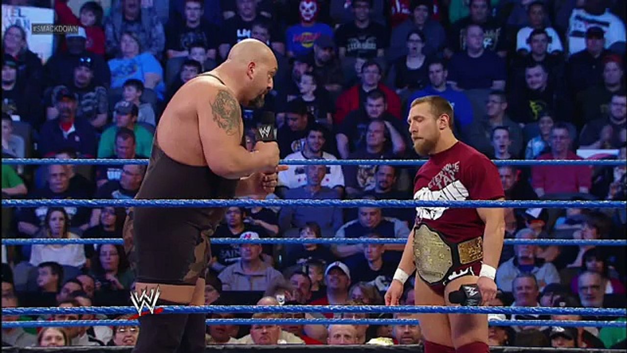 WWE Wrestling girl AJ LEE stops Big Show from hitting the WMD on Daniel Bryan