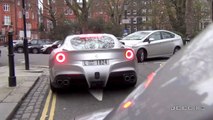 Arab Ferrari F12 Berlinetta Driving In London Engine Sound and Pursuit