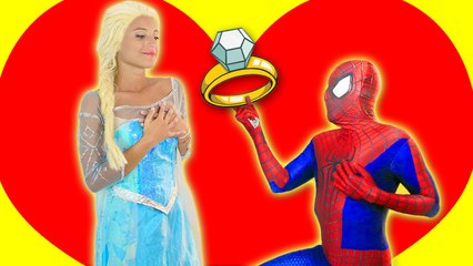 Frozen Elsa _ Spiderman Fail Marriage proposal - Funny Superhero movie in Real Life