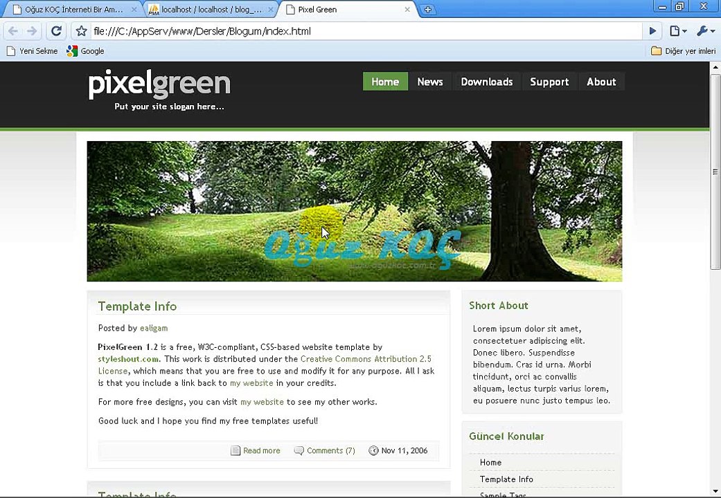 PHP Blog Kodlama 1 Görsel Ders