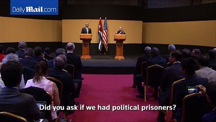 Castro lectures Obama on America's human rights failures and denies Cuba has political prisoners