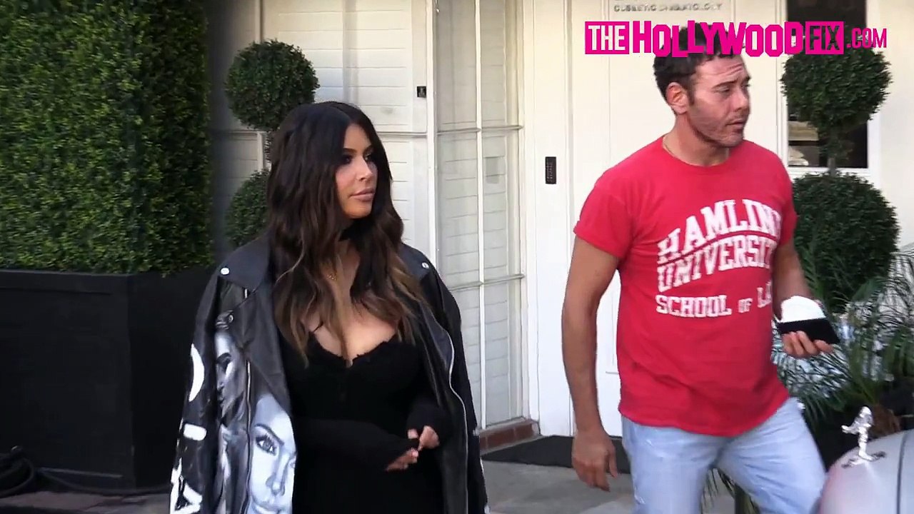 Kim Kardashian Tapes At Epione Clinic & A Private House Before Dinner At The Chateau Marmo