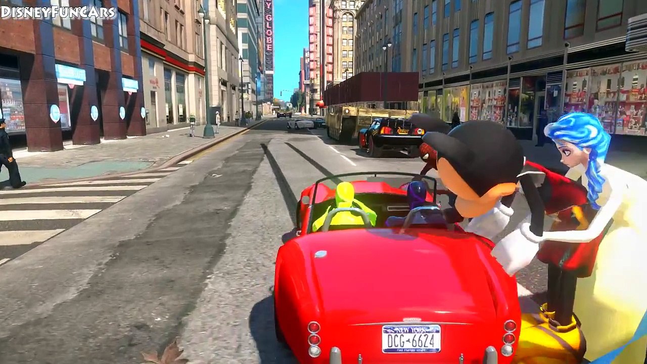 Spiderman Cartoon(Green, Black) Playtime and Having Fun w/ Frozen Elsa Mickey Mouse Superh