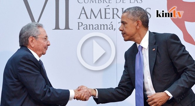 Pertemuan bersejarah Obama,Castro... ketepi perbezaan
