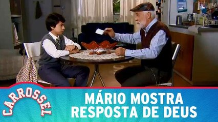 Mário mostra carta que recebeu de Deus