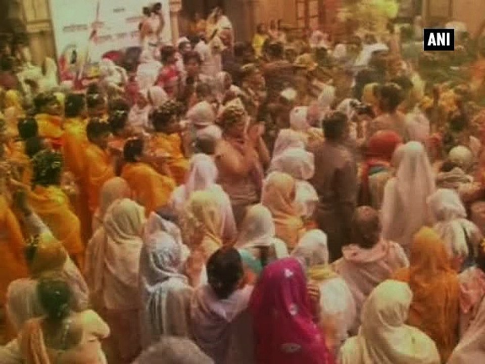 Widows play Holi in Vrindavan