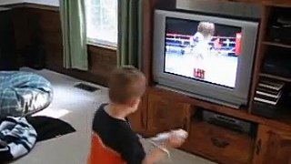 Tyler playing Wii boxing
