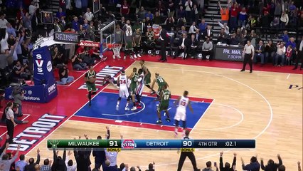 Andre Drummond Game-Winner   Bucks vs Pistons   March 21, 2016   NBA 2015-16 Season