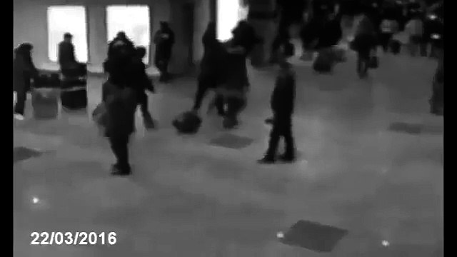 CCTV footage of Brussels Airport Bomb Blasts Explosion