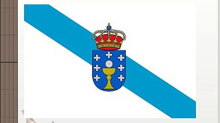Bandera de Galicia con escudo 120x180 cm