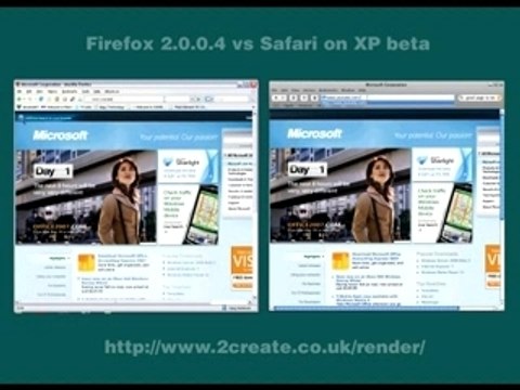 Firefox vs Safari on Windows XP SP2