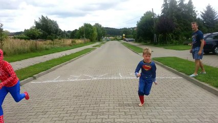 Superman Kid vs Spiderman Kid Full Street Race, Trilogy Episode 3, Superhero Movie