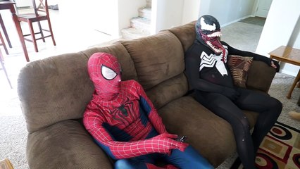 Spiderman & Venom vs T-Rex / Godzilla In Real Life | SuperHero Fun!