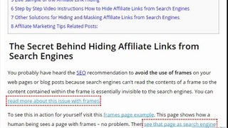 The Secret Behind Hiding Affiliate Links from Search Engines