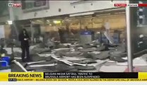 scenes of destruction from within Brussels airport after two explosions