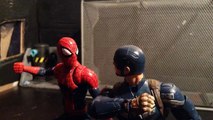 Captain America v.s spiderman battle stop motion