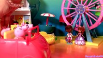 Peppa Pig Going to Theme Park in her New Car Make Play Doh Cotton Candy Lollipop Nickelode