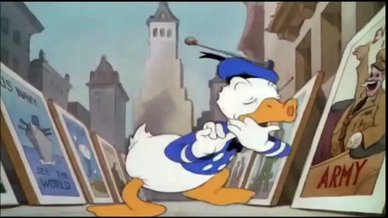 Donald duck in the army  Old Cartoons