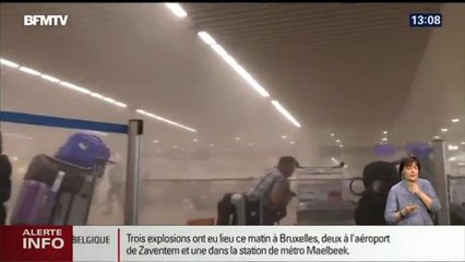 De la fumée, des cris, les images de l"aéroport après la double explosion