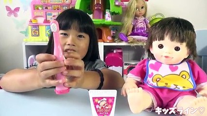 ぽぽちゃん おしゃべり歯ブラシ お道具 おままごと おもちゃ 音声 Baby Doll Popochan Toothbrush Toy