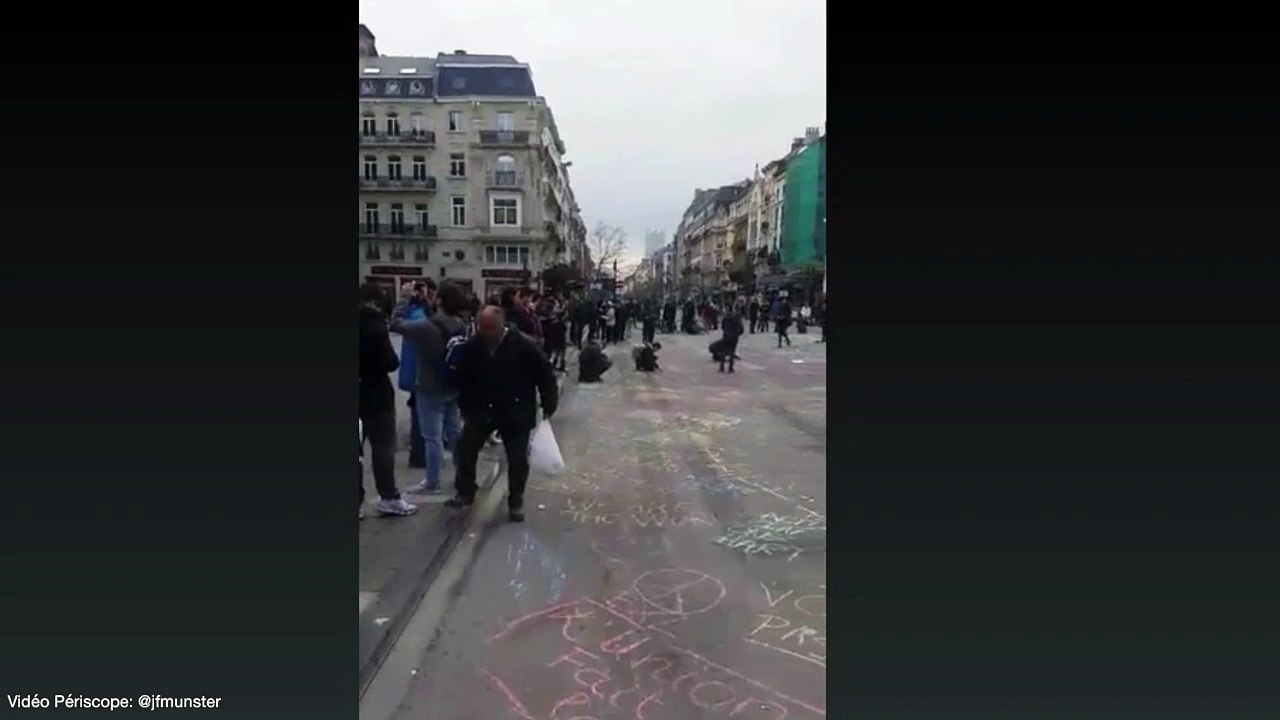 Rassemblement place de la Bourse à Bruxelles