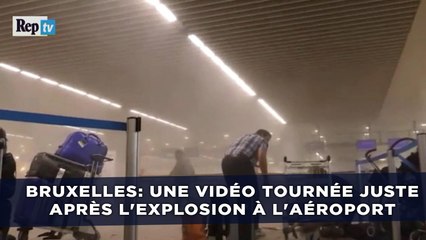 Download Video: Bruxelles: Une vidéo tournée juste après l'explosion à l'aéroport