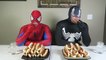 Fat Spiderman vs Fat Venom - Real Life Hot Dog Eating Contest! Superhero Movie