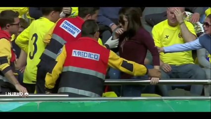 Lionel Messi hit a woman with the ball in the stands
