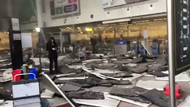 L'intérieur de l'aéroport de Bruxelles après les attentats