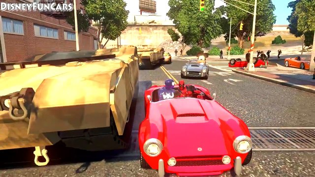 DeadPool & Spiderman playtime w/ Hulk & Mickey Mouse Nursery Rhyme Kids Songs McQueen ferr