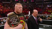 Roman Reigns and Brock Lesnar face to face Raw, March 23, 2015