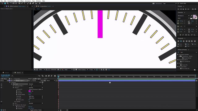 Adobe After Effects Shape Layer Clock - Pt 3 Animating the Hands