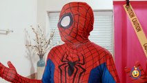 SPIDERMAN vs VENOM Real Life Superhero Fights Movie Bubble Bath Time Fun Silly String Kids Video