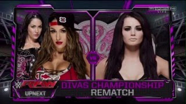 720pHD WWE Raw 2015 Nikki Bella vs Paige. AJ Lee Returns!