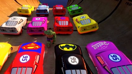 Spiderman Songs Nursery ♪ Fiddle dee dee ♪ COLORS Cars smashed by HULK