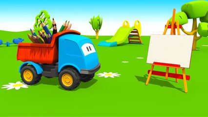 Мультик раскраска. Учим цвета с Грузовичком Левой. Мультфильм про Автобус