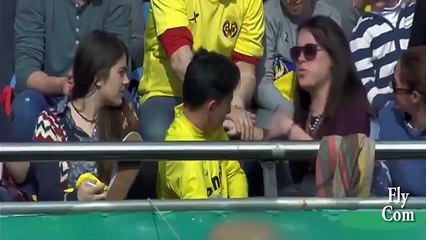 بالفيديو .. ميسي يكسر يد مشجعة مدريدية كانت تؤازر فريق فياريال