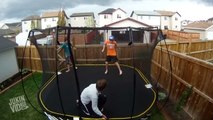 Fail énorme en trampoline, un gamin mis en orbite!