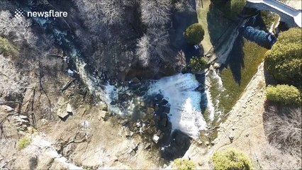 Stunning drone footage above Webster's Falls, Canada